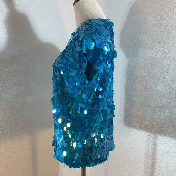 L’Eau Vive Turquoise Pailette Top - Picture 5 of 6